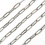 Load image into Gallery viewer, V13BR. Sterling Silver Black Rhodium Shinny Flat  Paperclip Chain

