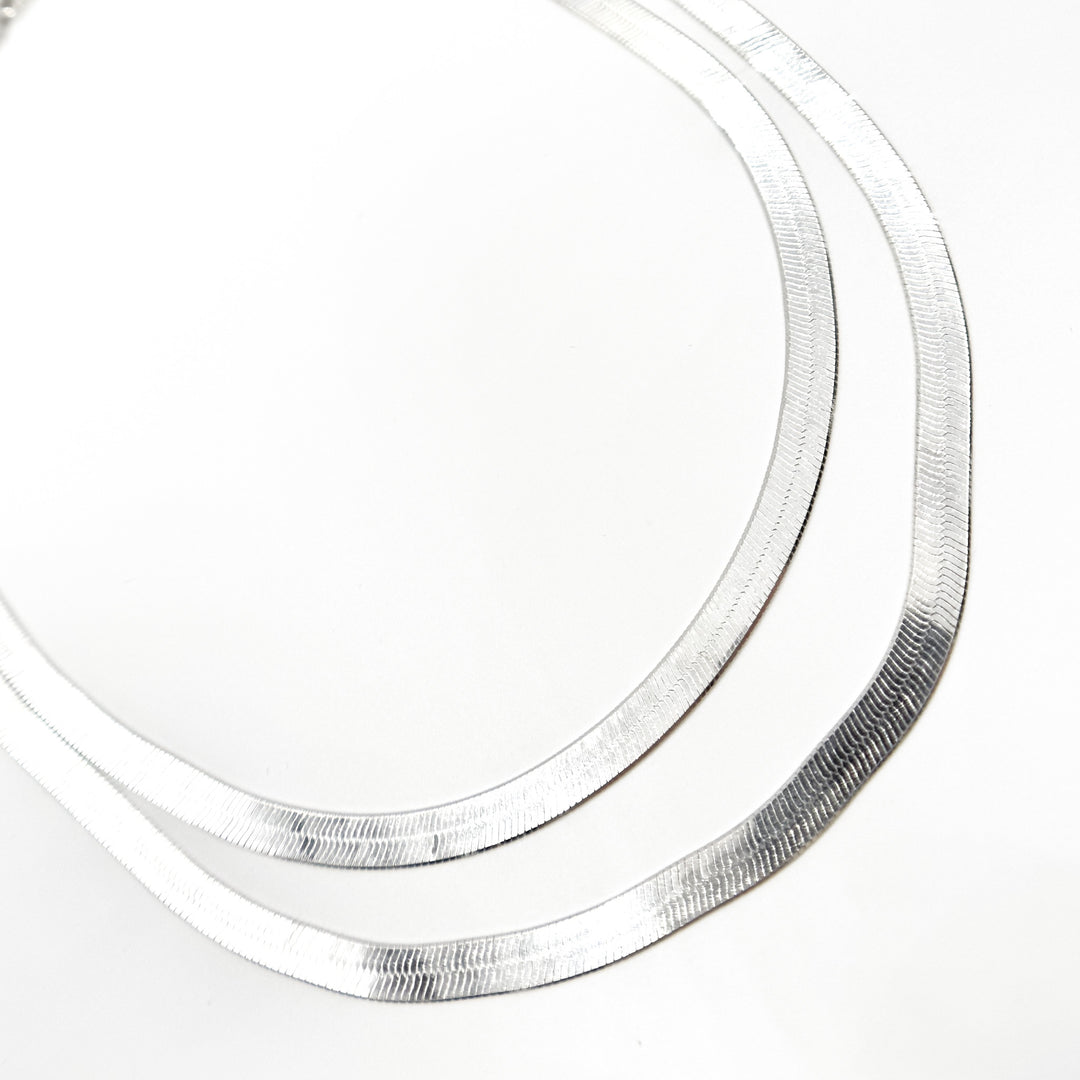 Sterling Silver 5.5mm Herringbone Necklace