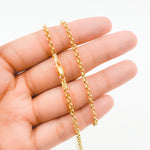Load image into Gallery viewer, 000HVR0344000. 14K Solid Yellow Gold Round Rolo Hollow Chain Necklace
