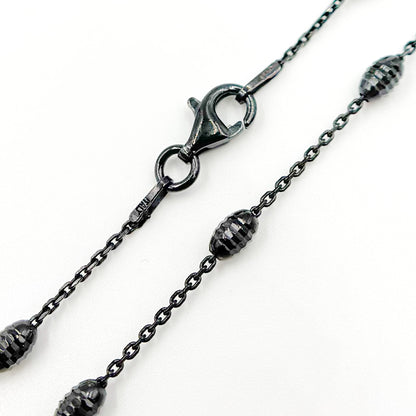 Black Rhodium Sterling Silver Satellite Necklace