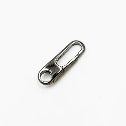 15MM Black Rhodium Shiny Sterling Silver Oval Clasp