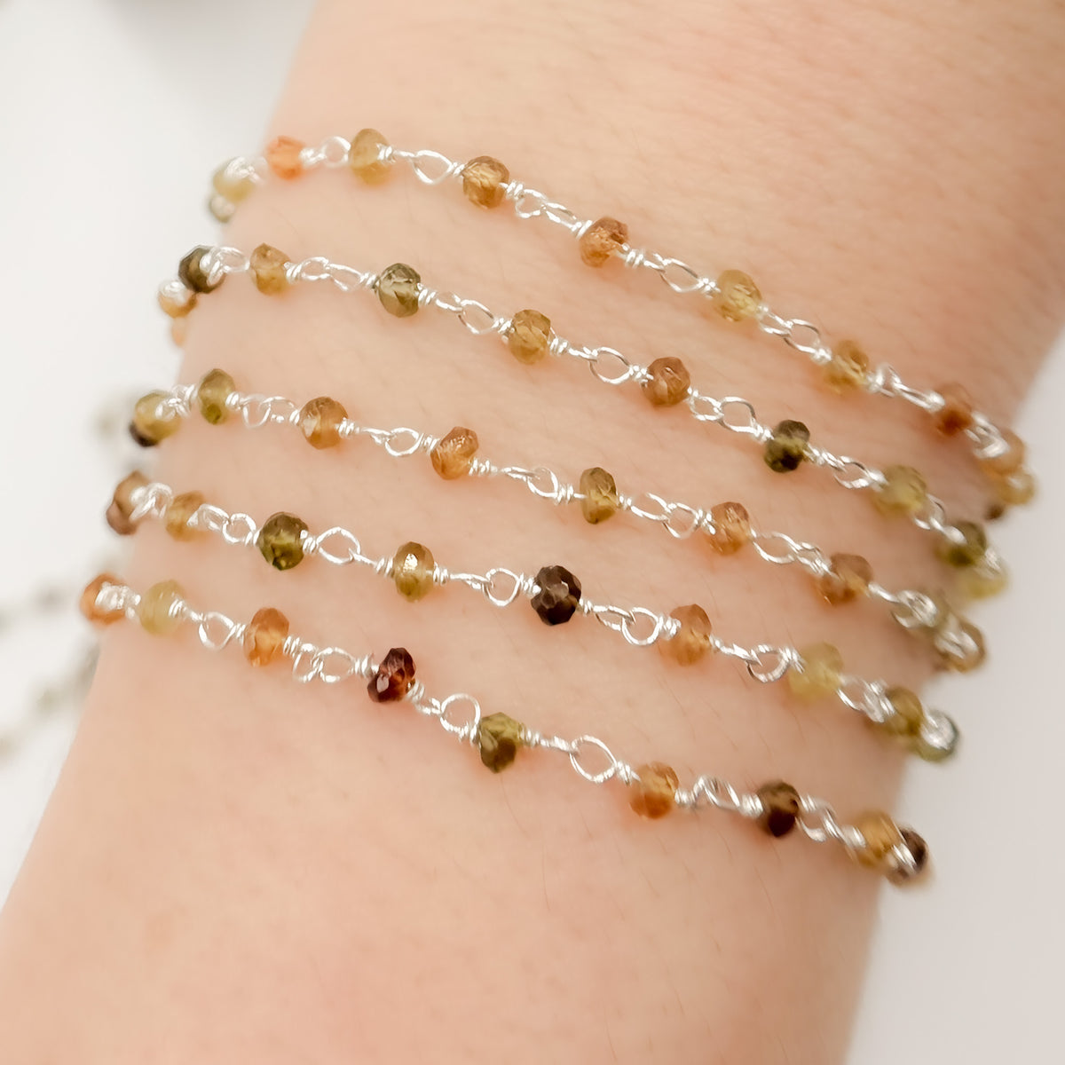 Petro Tourmaline Sterling Silver Wire Chain