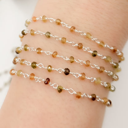 Petro Tourmaline Sterling Silver Wire Chain