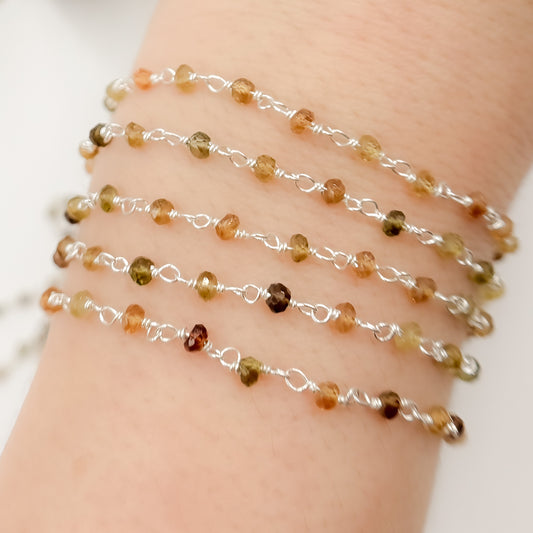 Petro Tourmaline Sterling Silver Wire Chain