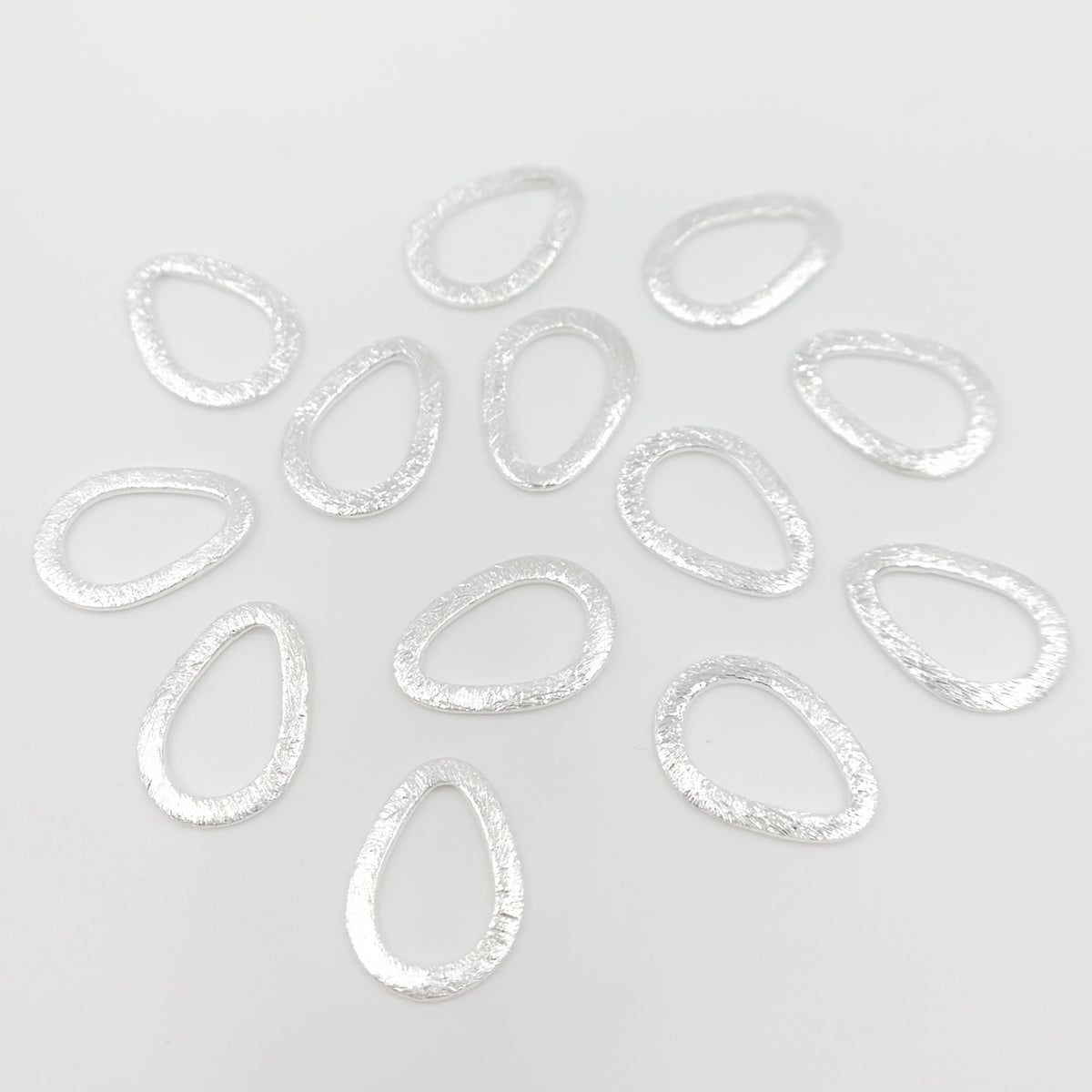 10MM White Sterling Silver Brushed Drop Connector