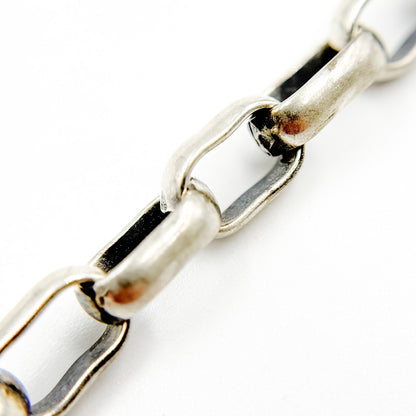 921OX. Oxidized Sterling Silver Smooth Oval Chain