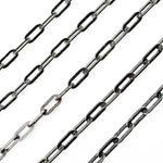 Load image into Gallery viewer, Black Rhodium Sterling Silver Matt Paperclip Chain