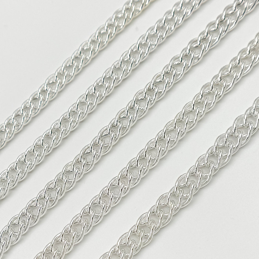 V36SS. Sterling Silver Double Curb Chain