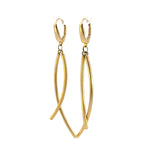Load image into Gallery viewer, 15850018486. 14K Solid Gold Smooth and Textured Tube Hollow Dangle Leverback Earrings