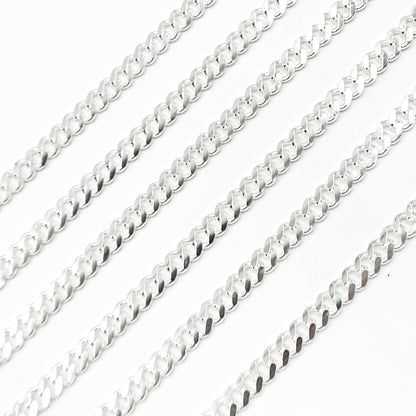 Sterling Silver Flat Curb Chain