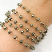 Pyrite Gold Plated 925 Sterling Silver Wire Chain.