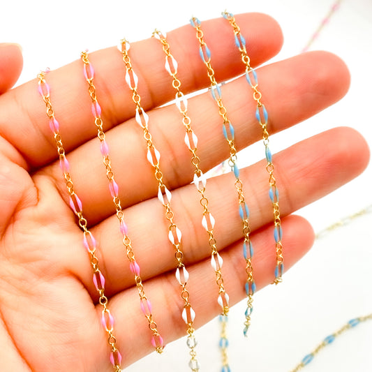 70/1003FGF. 14k Gold Filled Enamel Flat Marina Chain