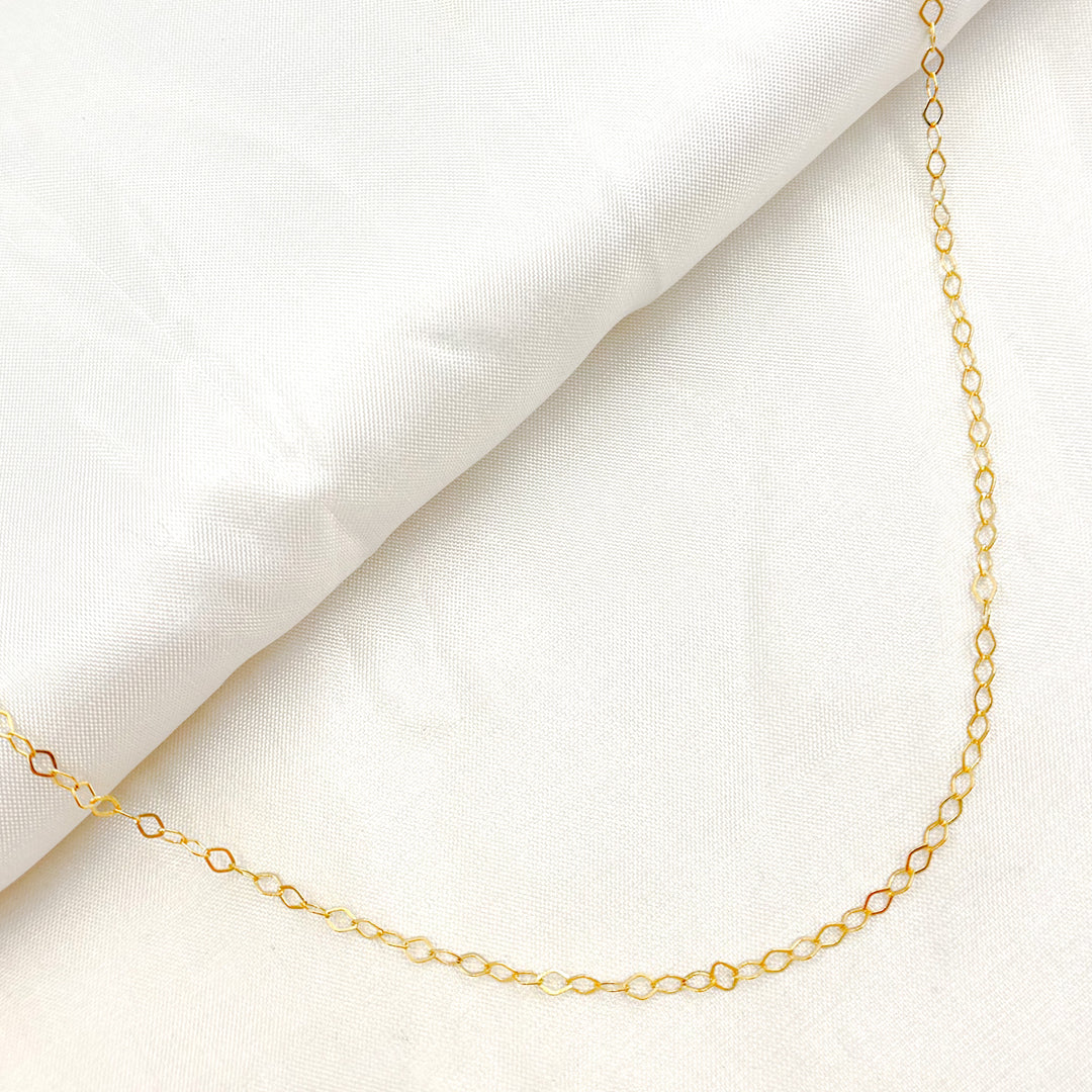 03014575RL. 14K Solid Gold Rhomb Link Necklace