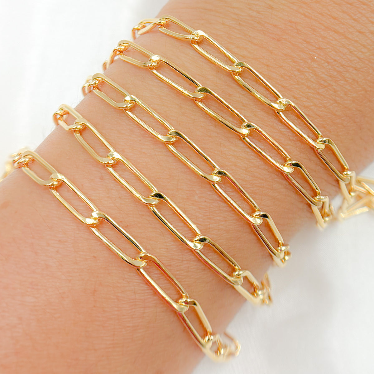 Gold Filled Curb Paperclip Chain