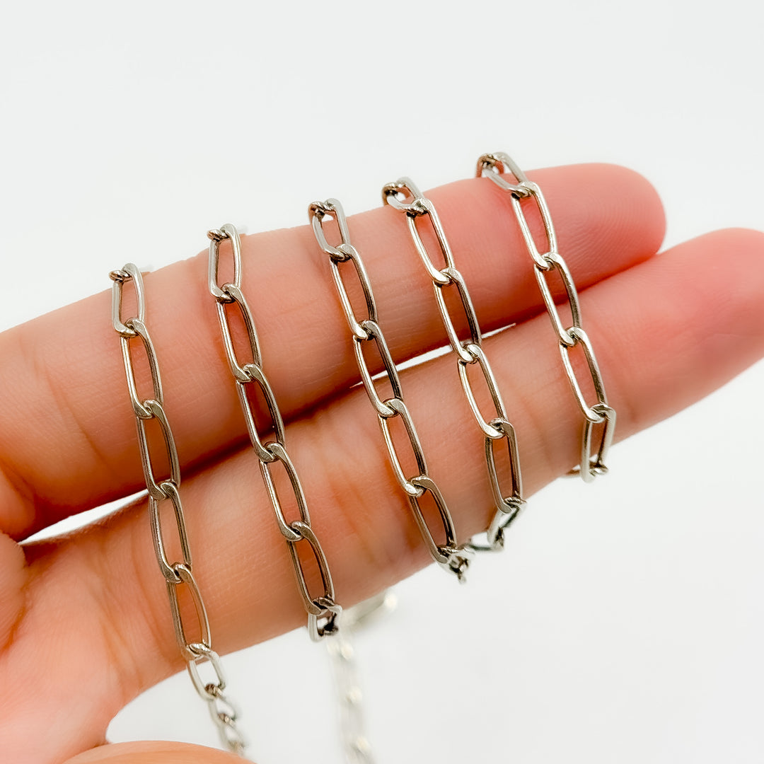 293OX. 925 Sterling Silver Oxidized Flat Curb Chain
