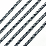 Load image into Gallery viewer, X23BRM. Black Rhodium 925 Sterling Silver Smooth Curb Chain.