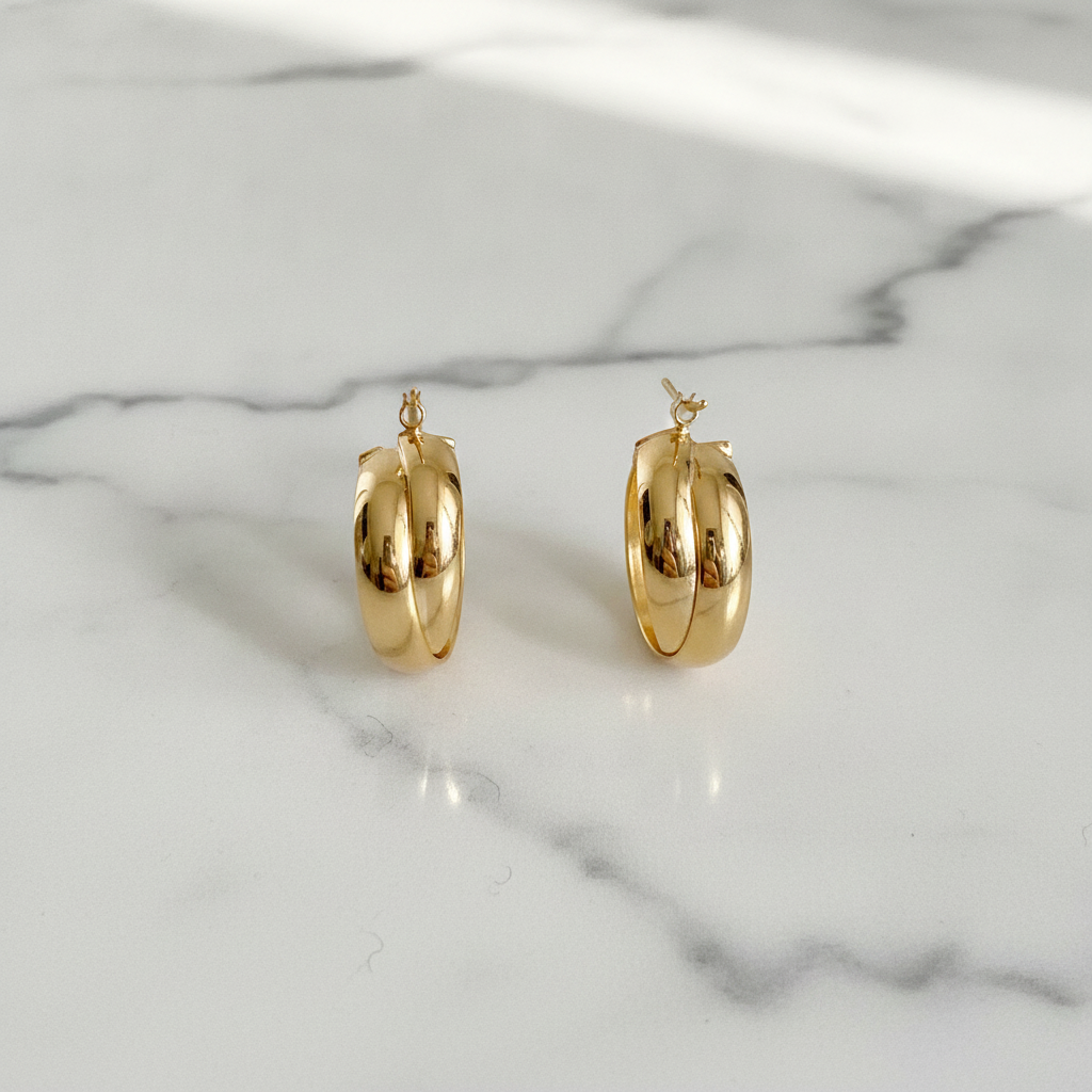 15850021290.  14K Solid Gold Fancy Braided Hollow Hoop Earrings