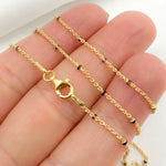 Load image into Gallery viewer, Z36GB2F. Gold Plated 925 Sterling Silver Satellite Cube Chain