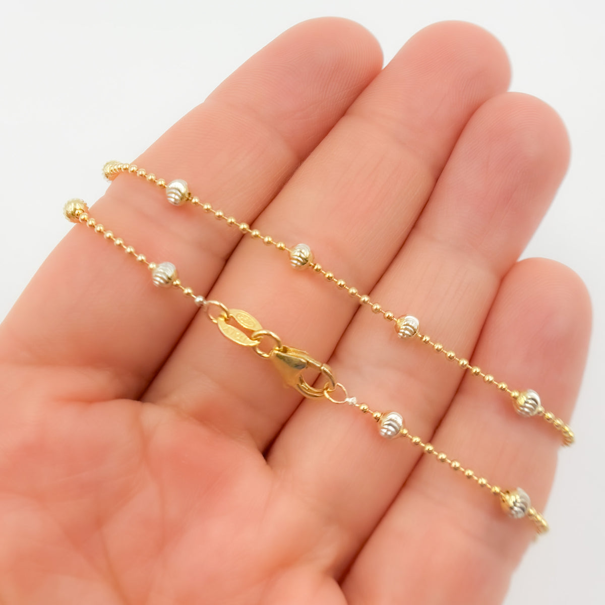 Sterling Silver Gold and Silver Necklace Satellite