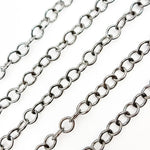 Load image into Gallery viewer, V270BR. Black Rhodium  Sterling Silver Round Link Chain
