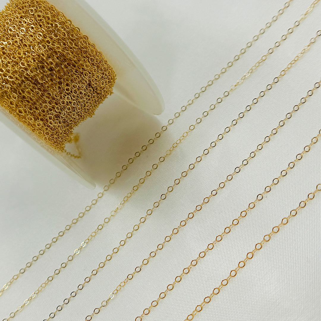 14k Gold Filled Flat Cable Chain. 1018F