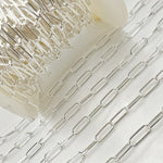 Load image into Gallery viewer, Sterling Silver Smooth Paperclip Link Chain