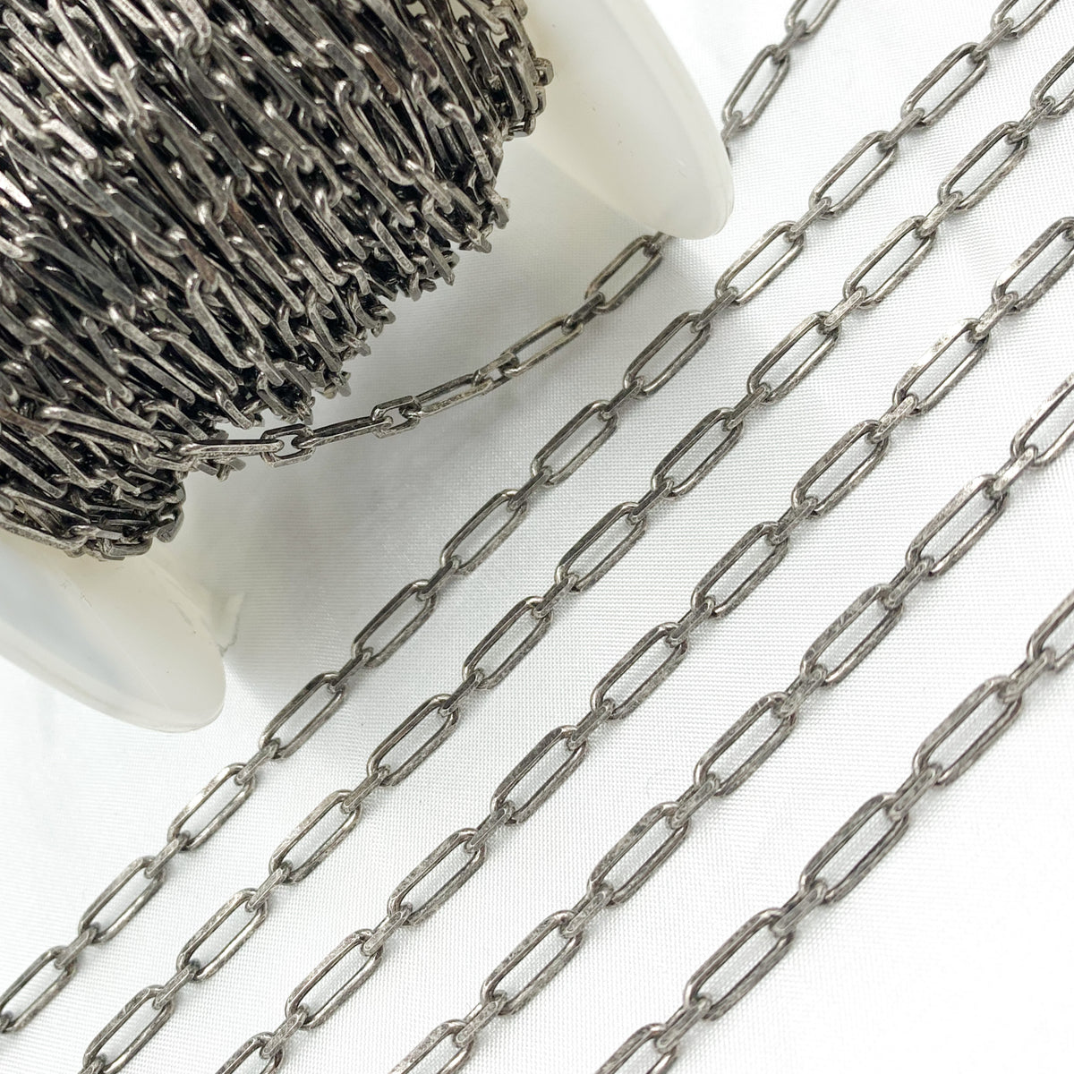 Oxidized Sterling Silver Paperclip Link Chain