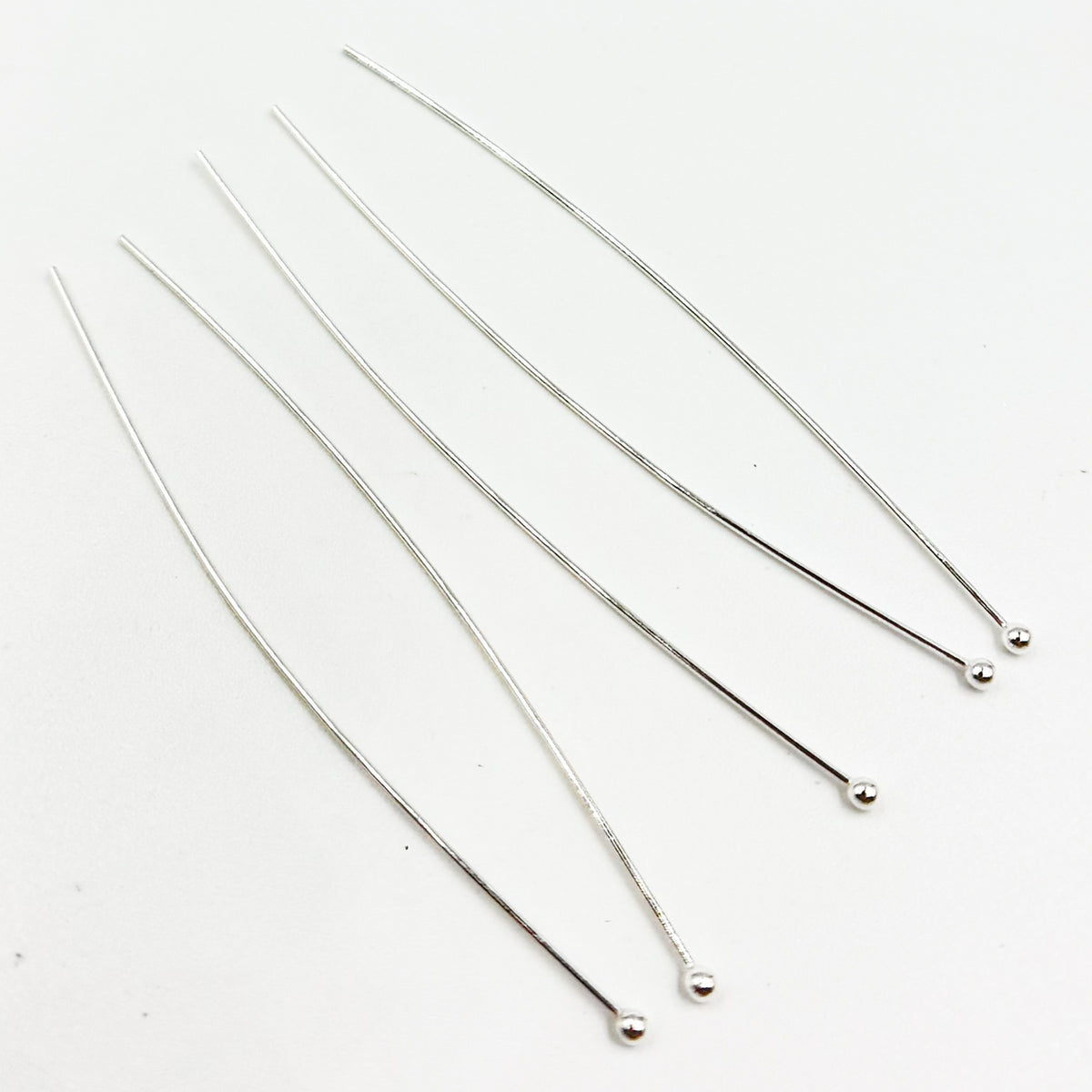 Gauge White Sterling Silver Ball 2 Inch Headpin