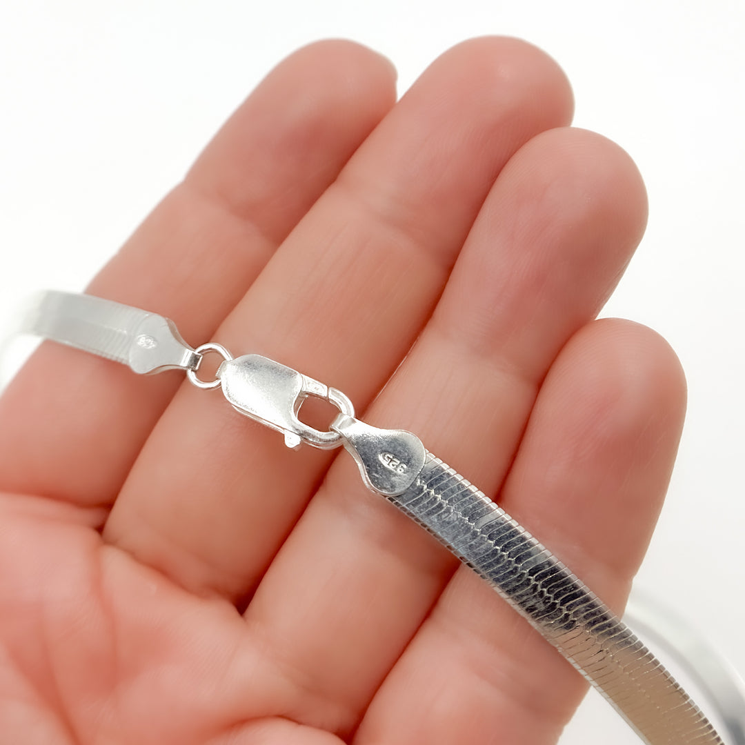 Sterling Silver 5.5mm Herringbone Necklace