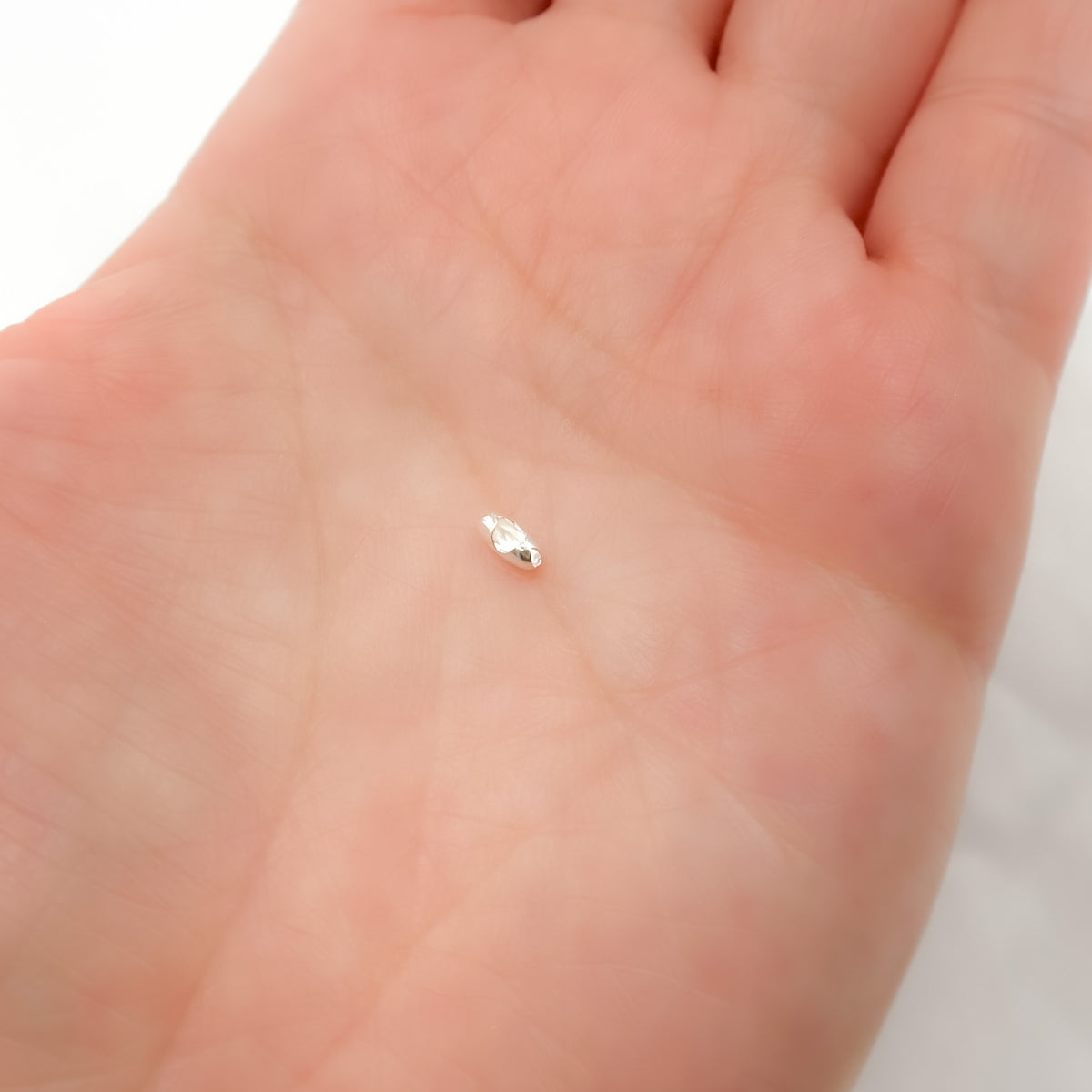 SSBC. White Sterling Silver Ball Chain Clasp