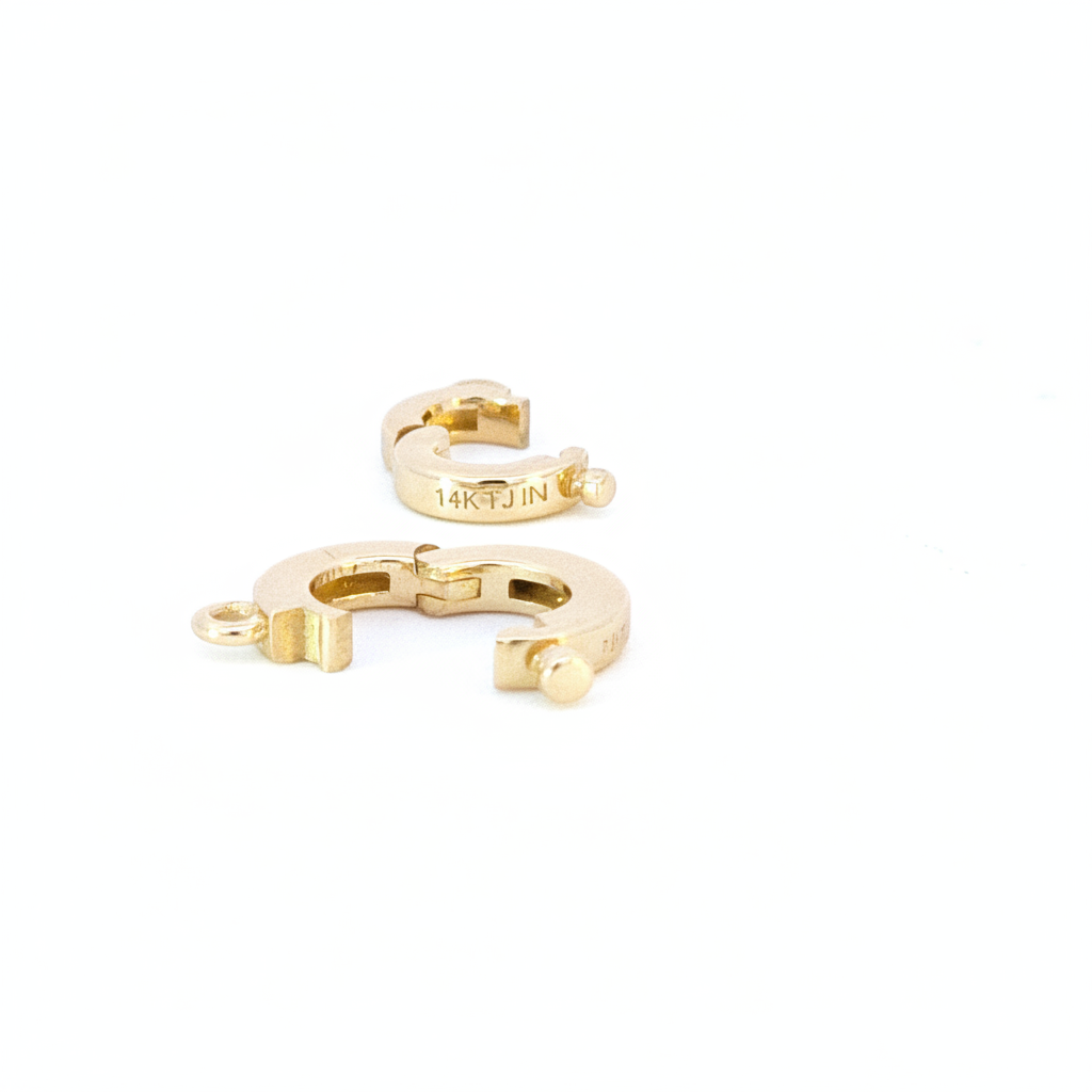 FND001. 14K Solid Gold Fancy Spring Ring