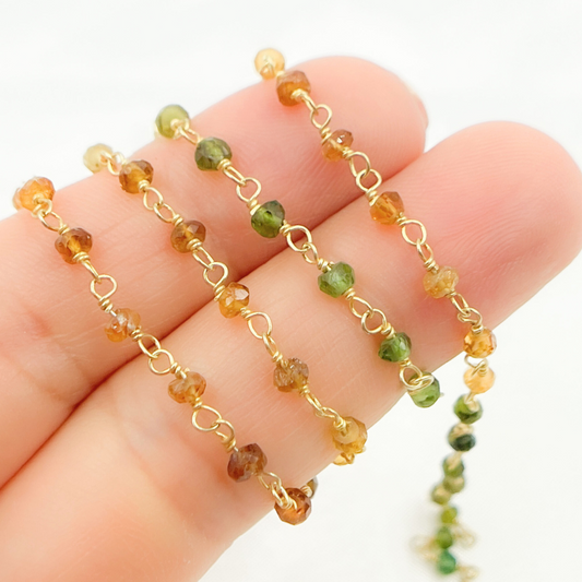 Tourmaline Wire Wrap Chain