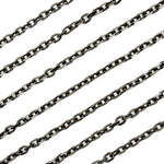 Load image into Gallery viewer, V33BRM. Black Rhodium Matte Sterling Silver Diamond Cut Cable Link Chain
