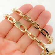 14K Solid Hollow Gold Diamond Cut Cable Link Chain
