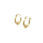 Load image into Gallery viewer, GER172. 14k Solid Gold Hollow Heart Hoops