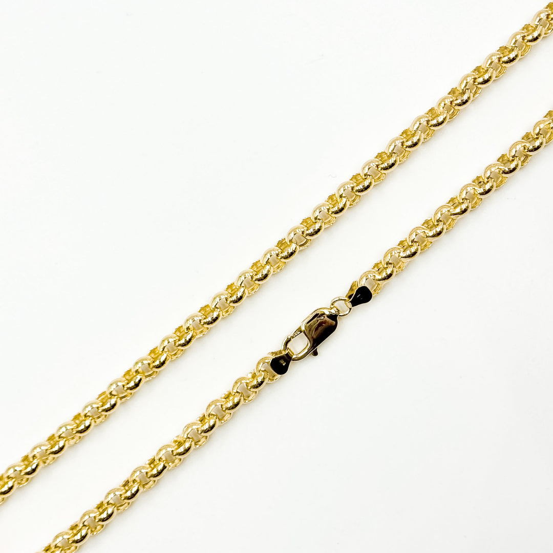060HVI2004000. 14K Yellow Gold Hollow Franco Chain