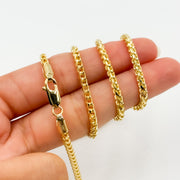 14k Solid Yellow Gold Wheat Chain