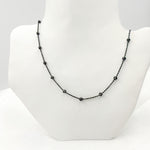 Load image into Gallery viewer, 120KPLP3BR. Sterling Silver Black Necklace Satellite
