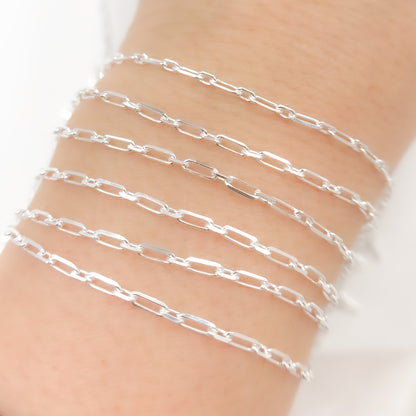 Sterling Silver Diamond Cut Paperclip Chain