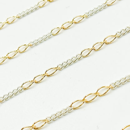 1653CTT.  Gold Filled and Sterling Silver Long and Short Link Chain