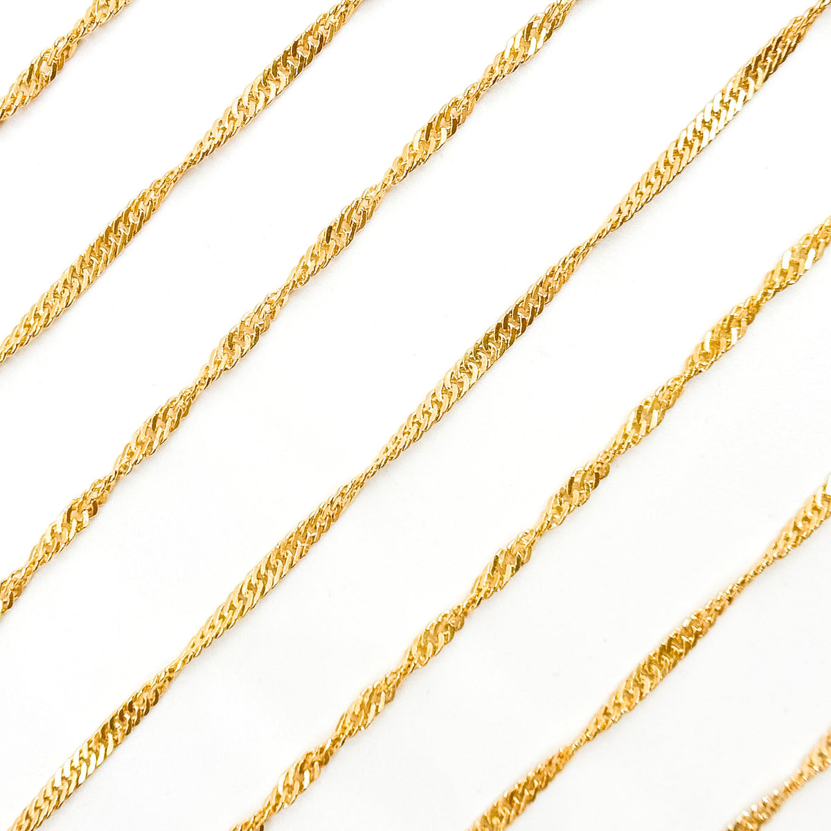 V317GF. 14K Gold Filled Twisted Singapore Unfinished Chain