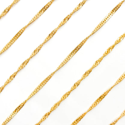 V317GF. 14K Gold Filled Twisted Singapore Unfinished Chain