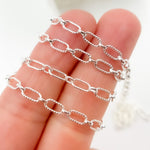 Load image into Gallery viewer, 8251-1ASS. Sterling Silver Textured Oval &amp; Smooth Round Link Chain
