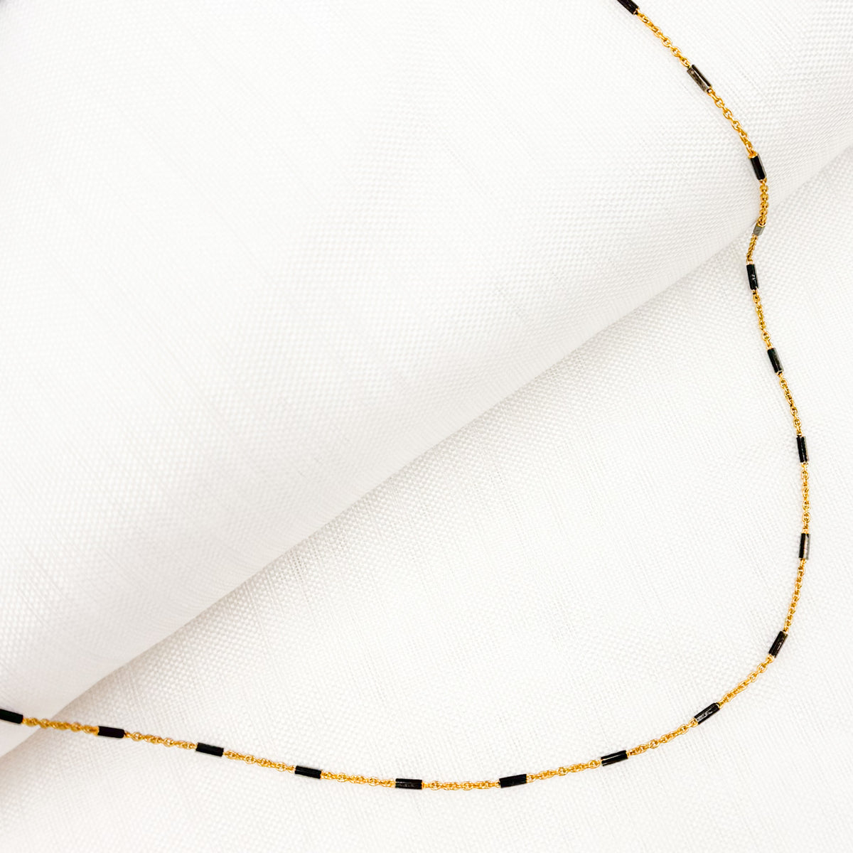 Gold Plated and Black Rhodium Sterling Silver Satellite Bars Chain
