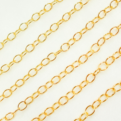 14k Gold Filled Smooth Oval Link Chain. 