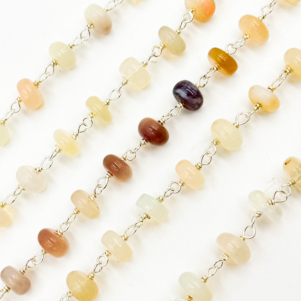 Opal Smooth Sterling Silver Wire Chain
