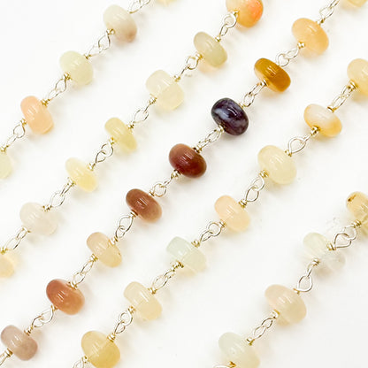 Opal Smooth Sterling Silver Wire Chain