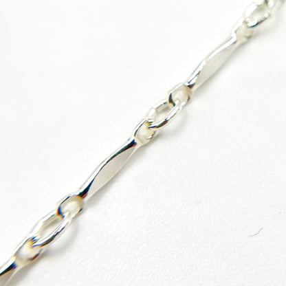 Sterling Silver Dapped Bar Link Chain