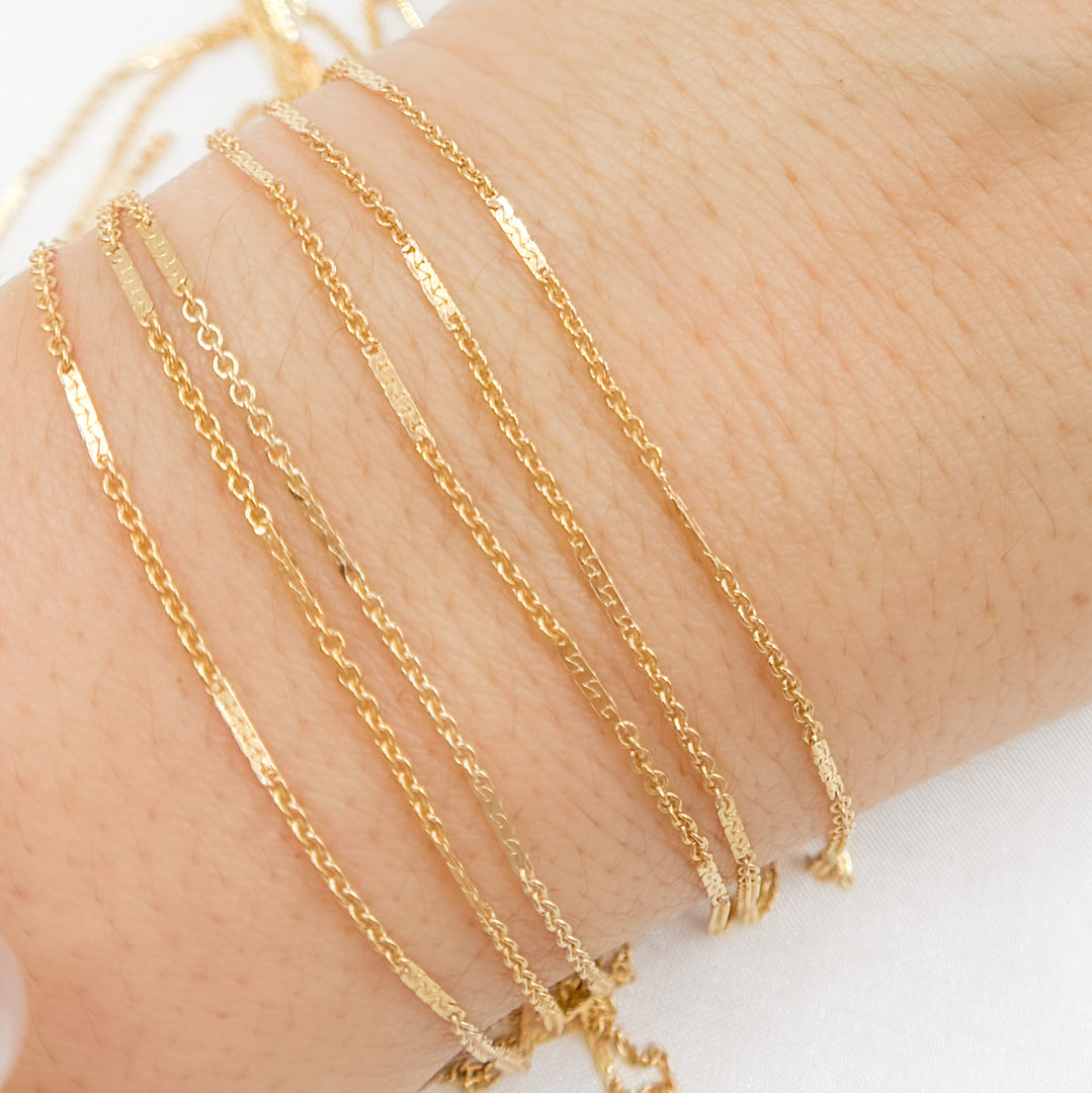 1426D4GF. 14k Gold Filled Satellite Bar Chain