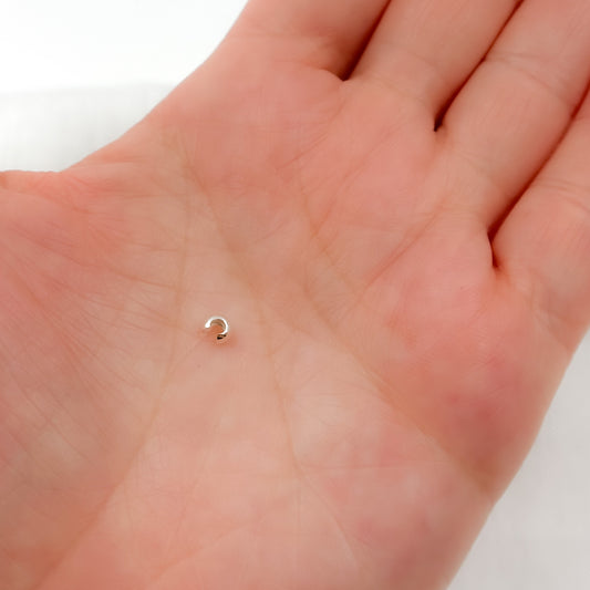 3MM White Sterling Silver Crimp Cover